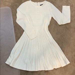 Ellen Tracy Off-White Sweater Dress